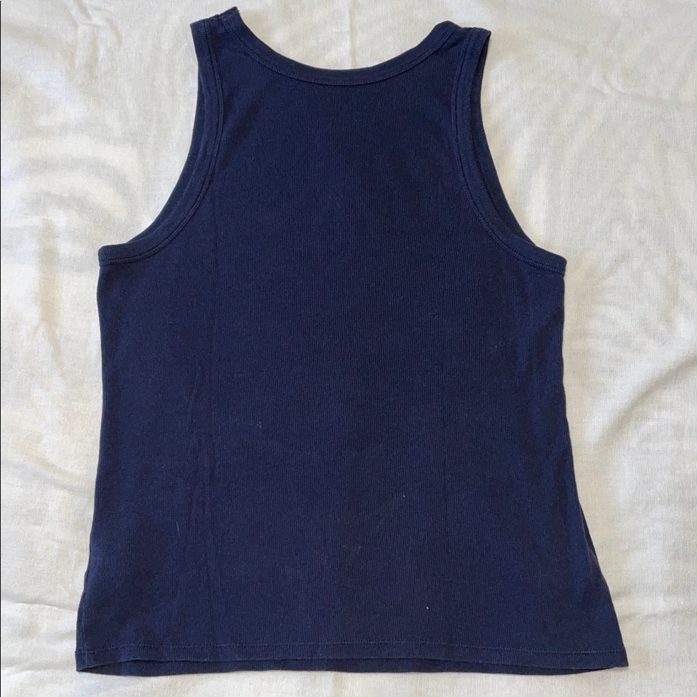 Blue Ribbed Tank Top - Picture 3 of 3